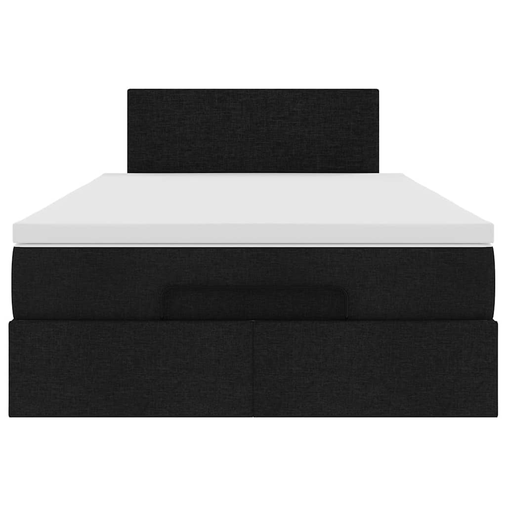 vidaXL Οθωμανικό κρεβάτι με στρώμα Μαύρο 120x190 cm Ύφασμα