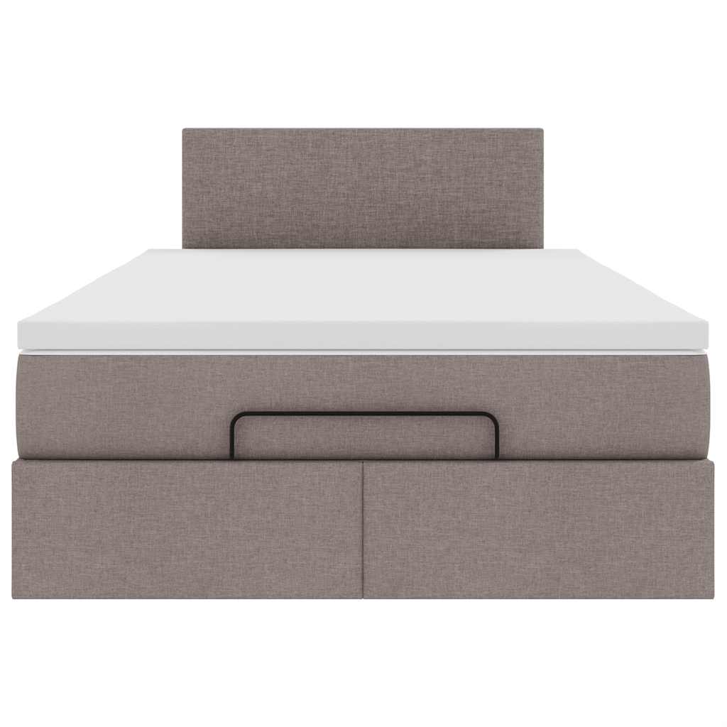 vidaXL Οθωμανικό κρεβάτι με στρώμα Taupe 120x190 cm Ύφασμα