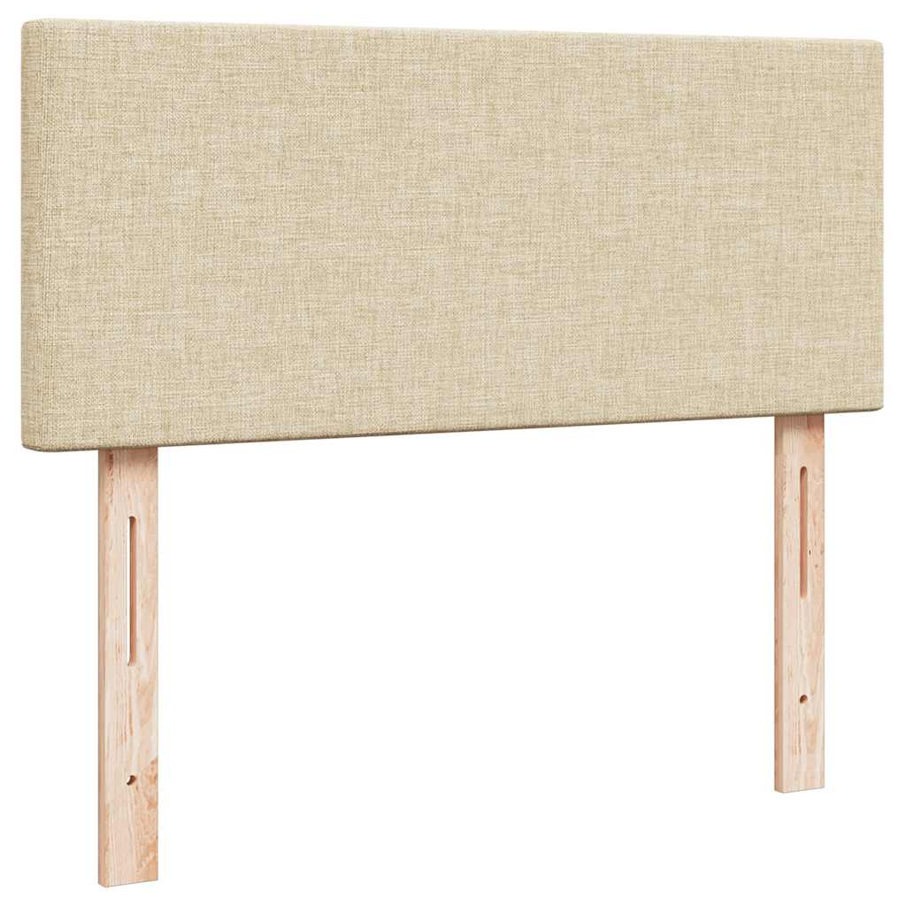 vidaXL Οθωμανικό κρεβάτι με στρώμα Cream 120x190 cm Ύφασμα
