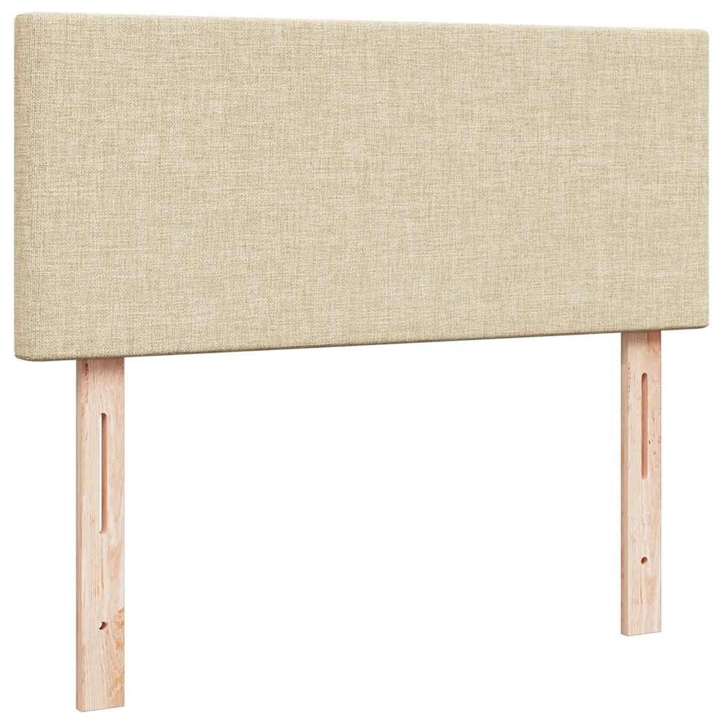 vidaXL Οθωμανικό κρεβάτι με στρώμα Cream 120x200cm ύφασμα