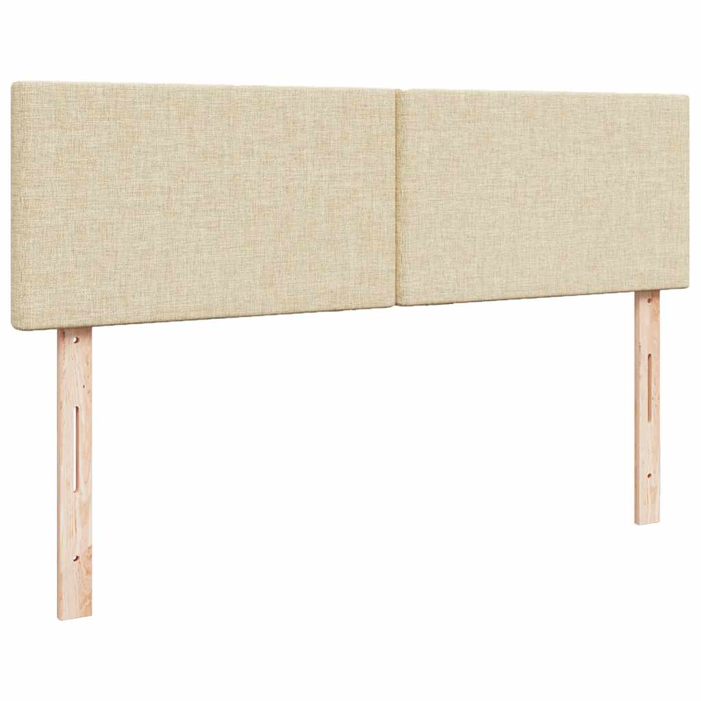vidaXL Οθωμανικό κρεβάτι με στρώμα Cream 140x190cm ύφασμα