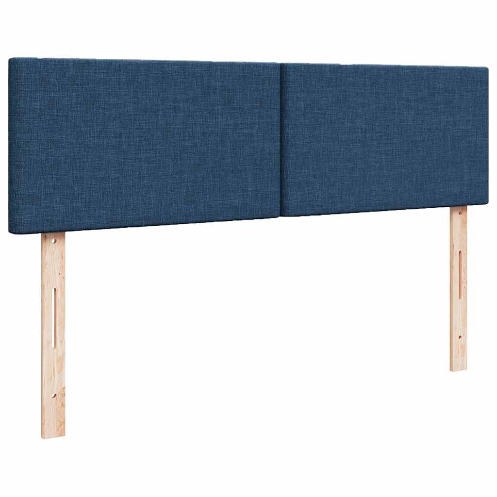 vidaXL Οθωμανικό κρεβάτι με στρώμα μπλε 140x190cm ύφασμα