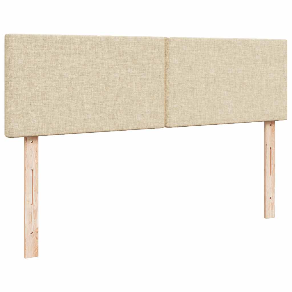 vidaXL Οθωμανικό κρεβάτι με στρώμα Cream 140x200cm ύφασμα
