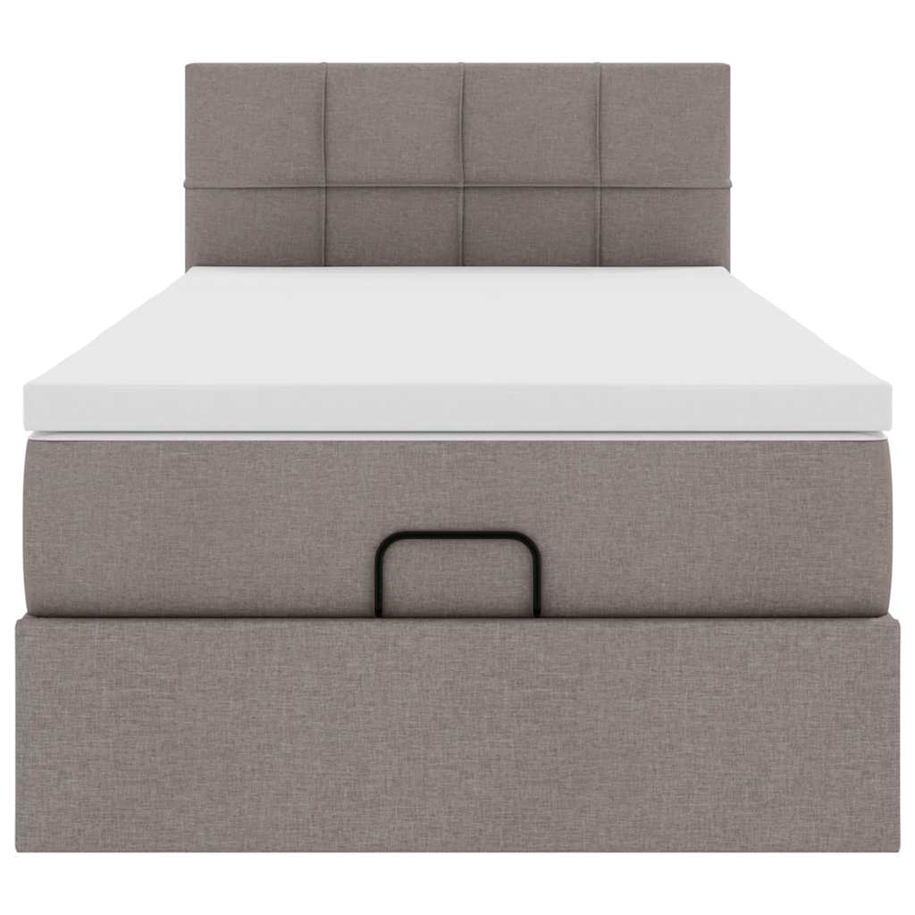 vidaXL Οθωμανικό κρεβάτι με στρώμα Taupe 80x200cm ύφασμα