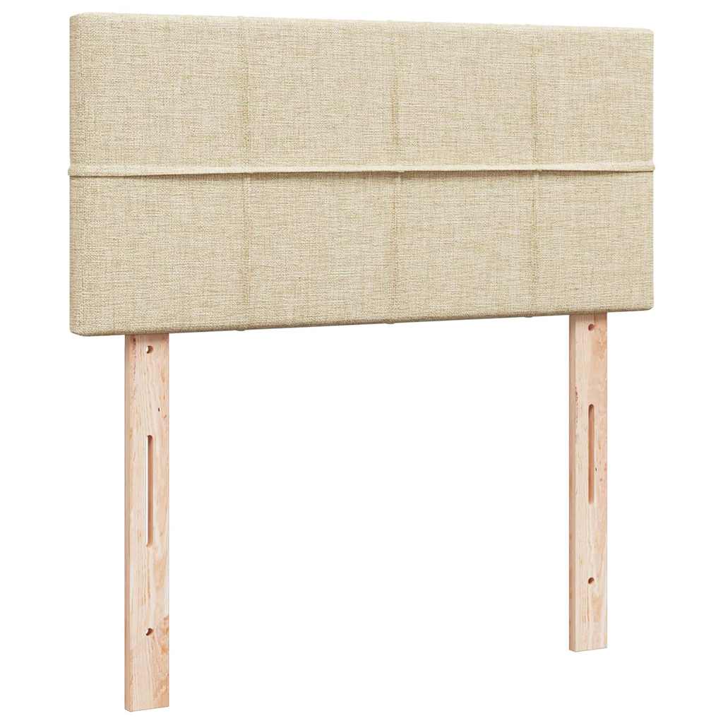 vidaXL Οθωμανικό κρεβάτι με στρώμα Cream 80x200cm ύφασμα