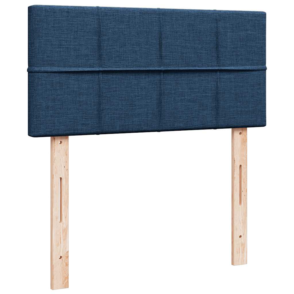 vidaXL Οθωμανικό κρεβάτι με στρώμα μπλε 90x190cm ύφασμα