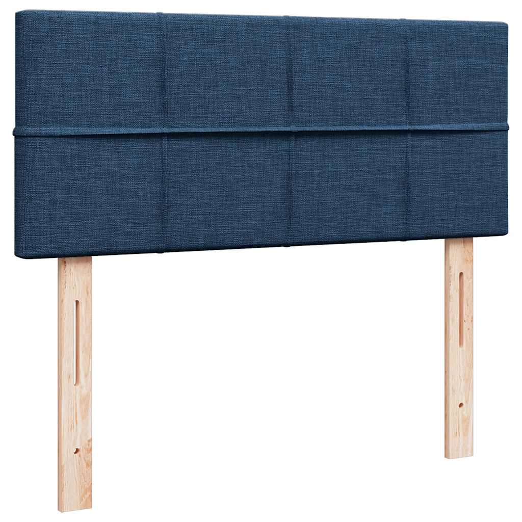 vidaXL Οθωμανικό κρεβάτι με στρώμα μπλε 120x190 cm ύφασμα