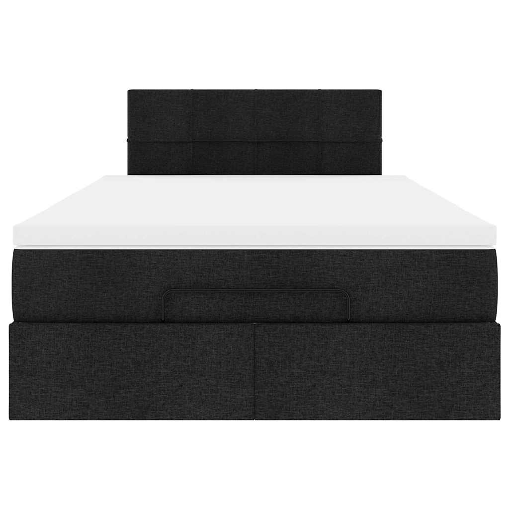 vidaXL Οθωμανικό κρεβάτι με στρώμα Μαύρο 120x200cm Ύφασμα