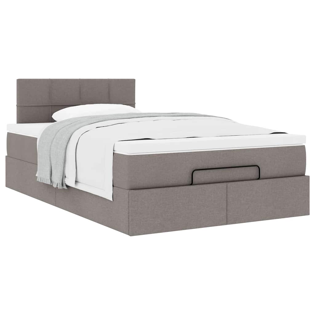 vidaXL Οθωμανικό κρεβάτι με στρώμα Taupe 120x200cm ύφασμα