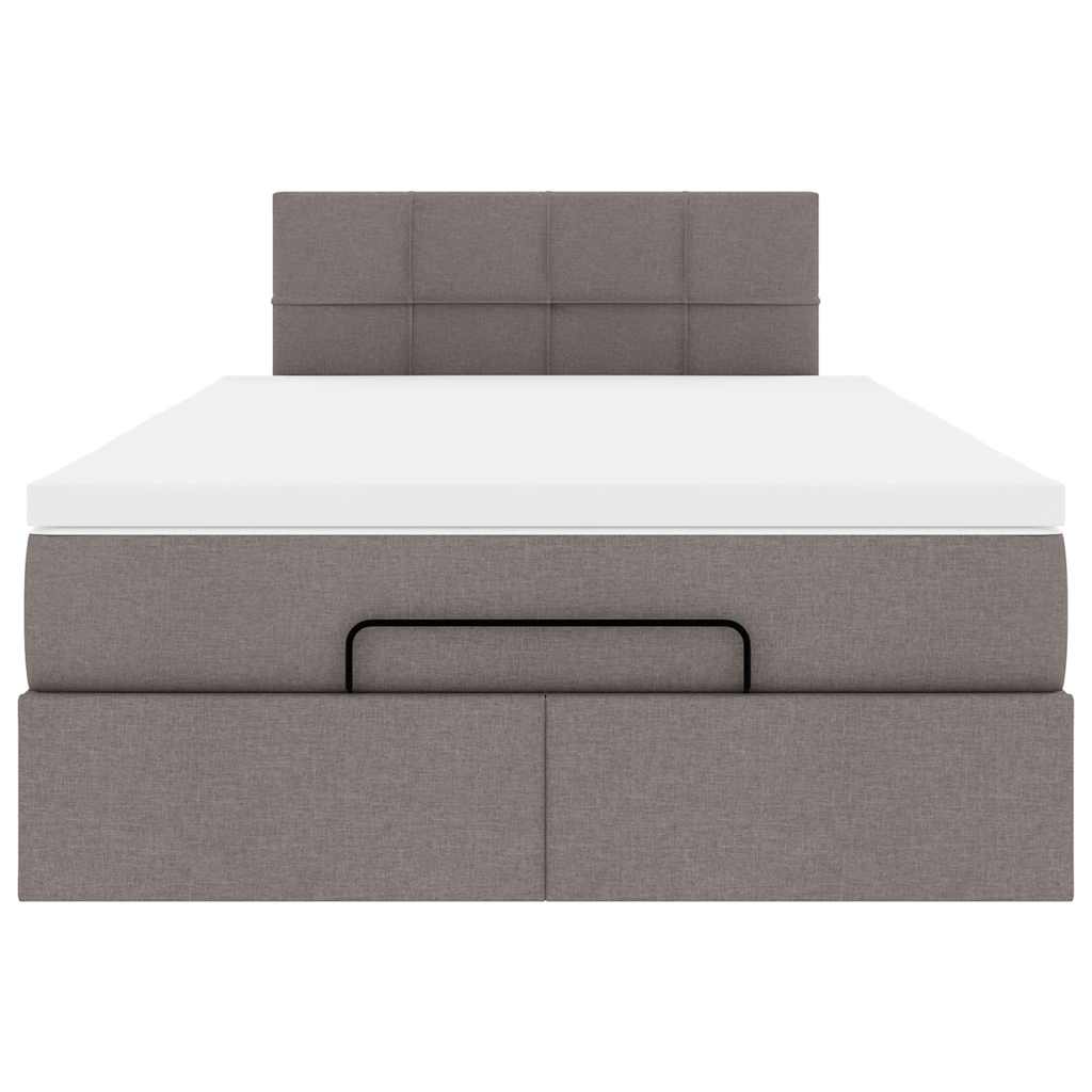 vidaXL Οθωμανικό κρεβάτι με στρώμα Taupe 120x200cm ύφασμα