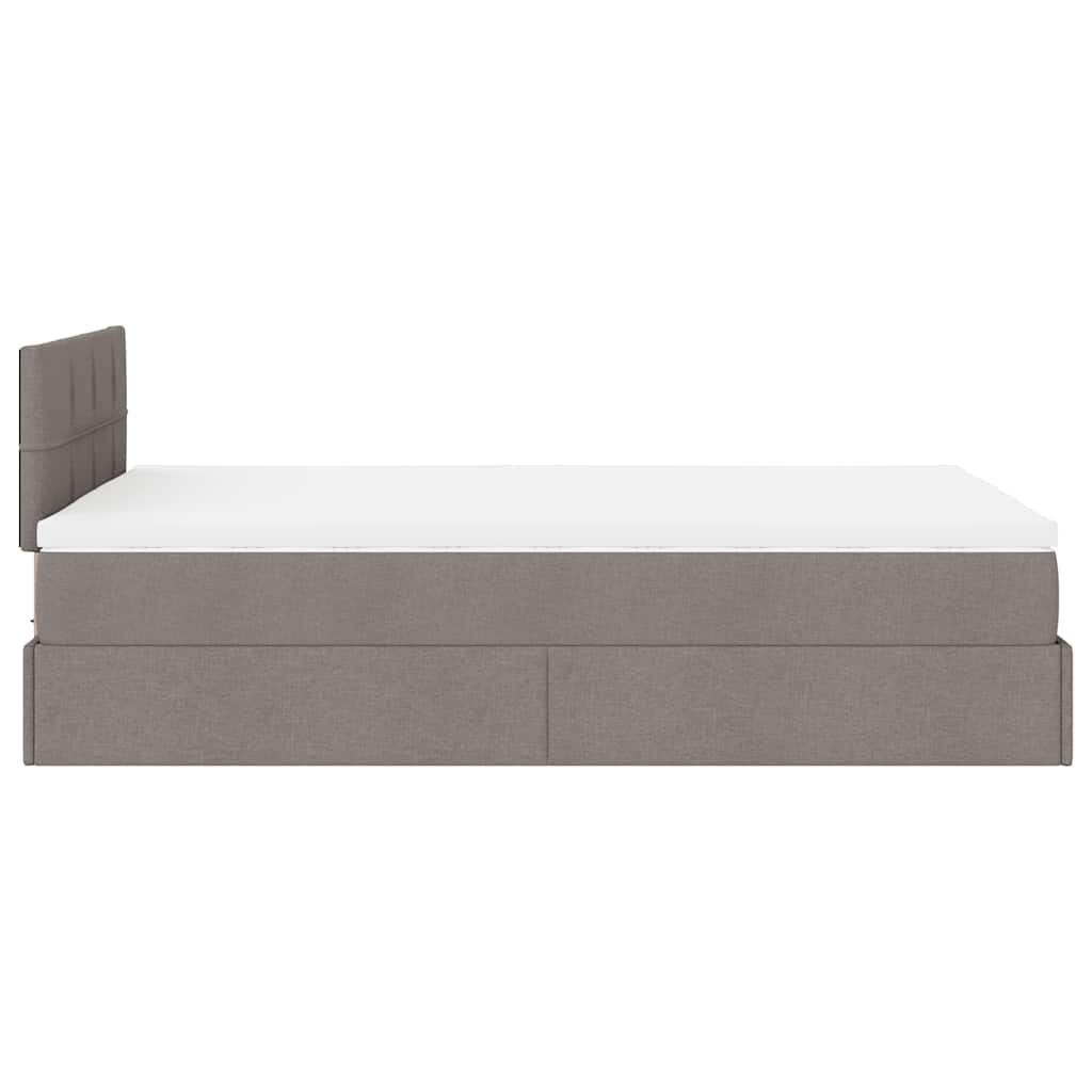 vidaXL Οθωμανικό κρεβάτι με στρώμα Taupe 120x200cm ύφασμα