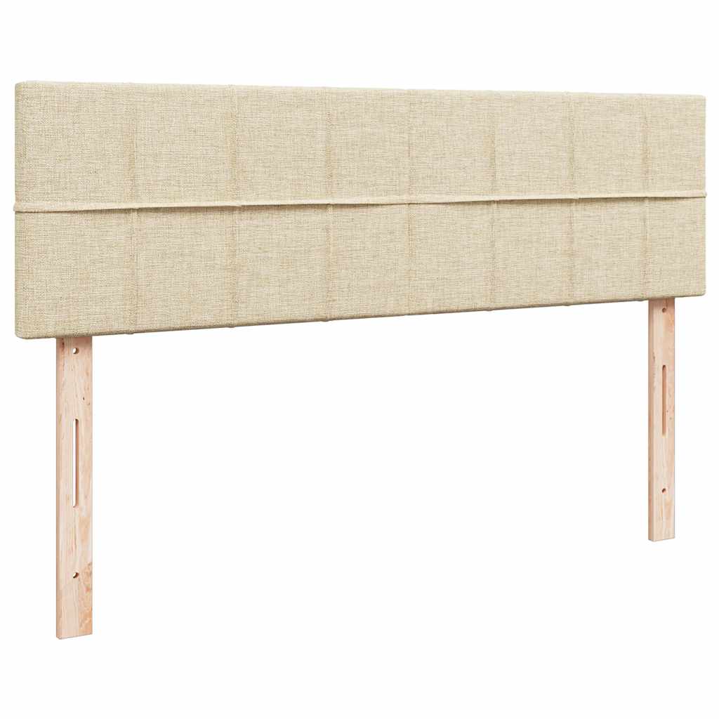 vidaXL Οθωμανικό κρεβάτι με στρώμα Cream 140x190cm ύφασμα
