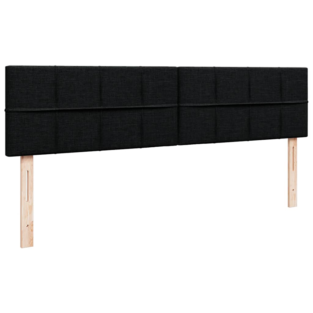 vidaXL Οθωμανικό κρεβάτι με στρώμα Μαύρο 160x200cm Ύφασμα