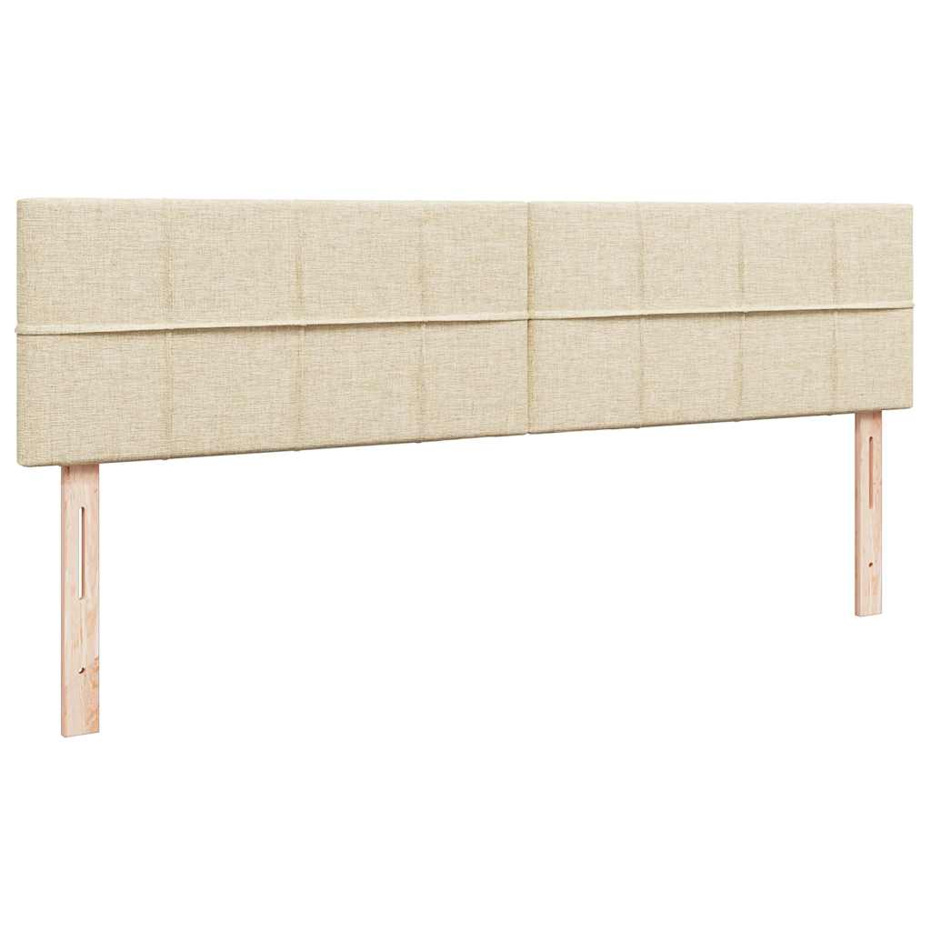 vidaXL Οθωμανικό Κρεβάτι με Στρώμα Κρέμα 160x200cm Ύφασμα