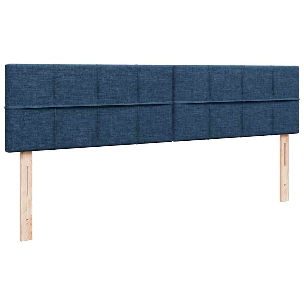 vidaXL Οθωμανικό κρεβάτι με στρώμα μπλε 200x200 cm ύφασμα