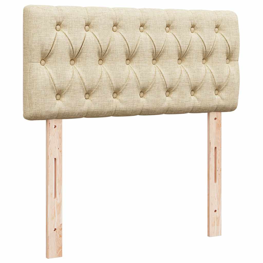vidaXL Οθωμανικό κρεβάτι με στρώμα Cream 80x200cm ύφασμα