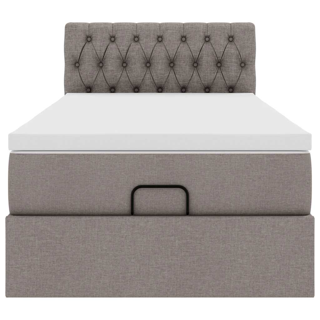 vidaXL Οθωμανικό κρεβάτι με στρώμα Taupe 100x200cm ύφασμα
