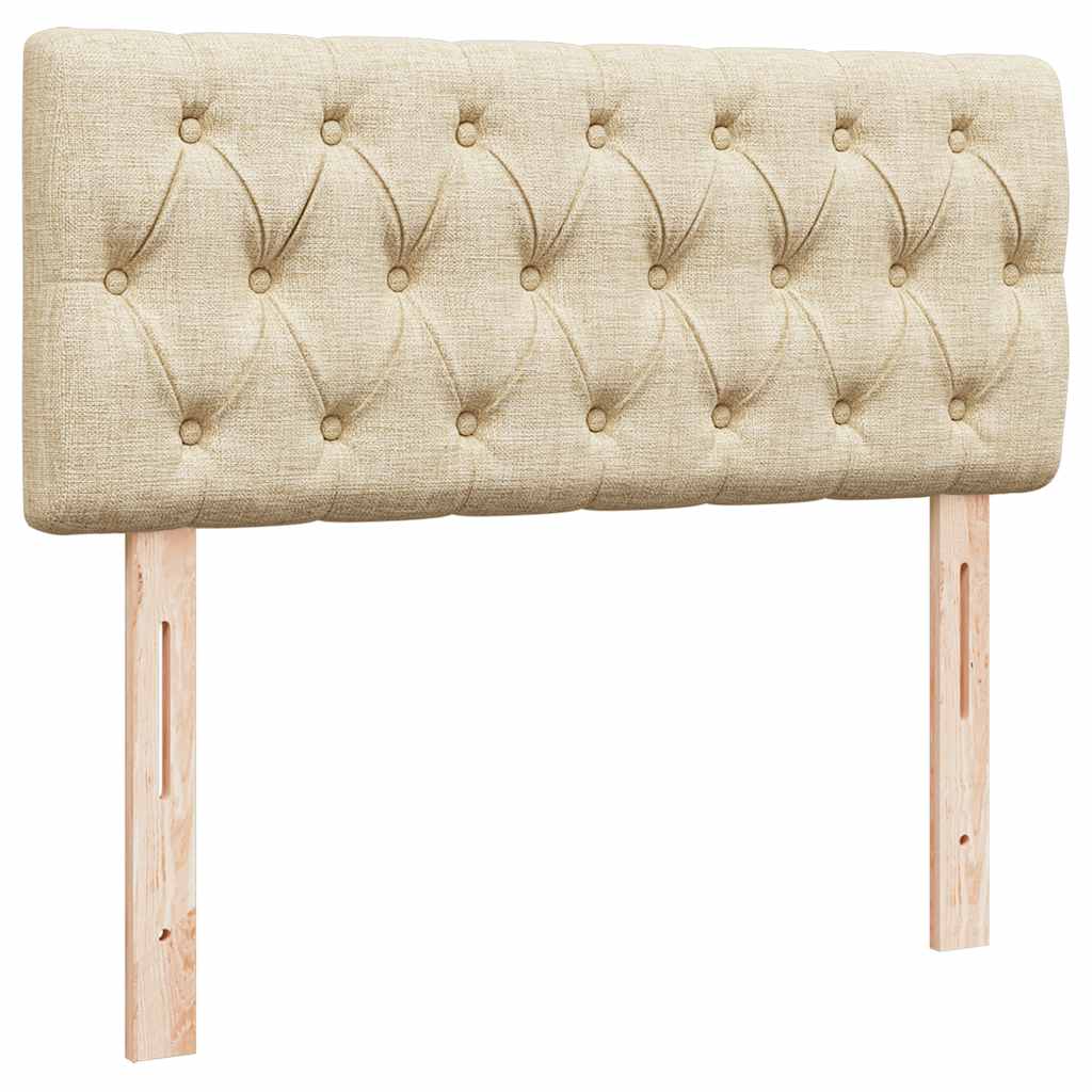 vidaXL Οθωμανικό κρεβάτι με στρώμα Cream 120x200cm ύφασμα