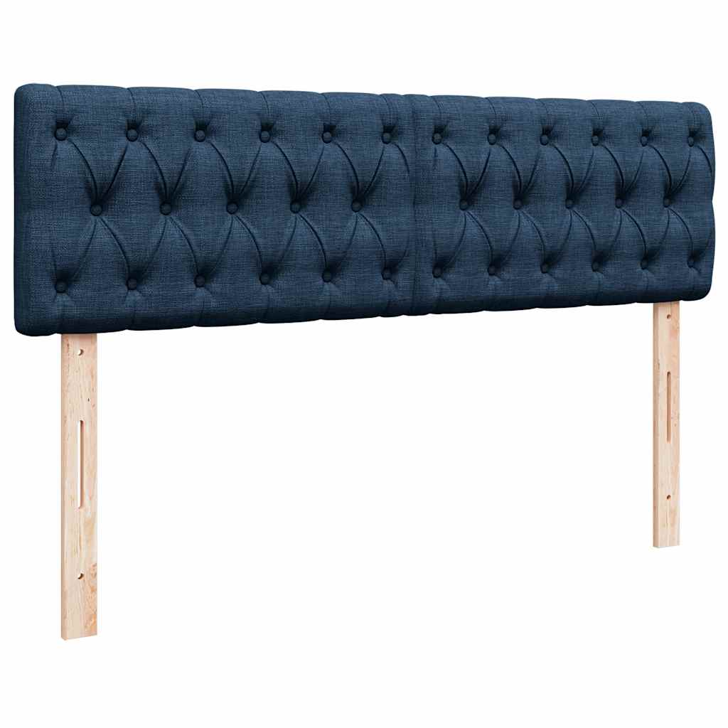vidaXL Οθωμανικό κρεβάτι με στρώμα μπλε 140x190cm ύφασμα
