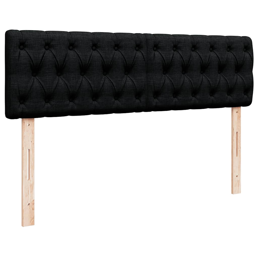 vidaXL Οθωμανικό κρεβάτι με στρώμα Μαύρο 140x200cm Ύφασμα