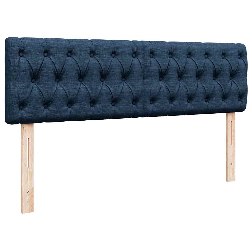 vidaXL Οθωμανικό κρεβάτι με στρώμα μπλε 140x200cm ύφασμα