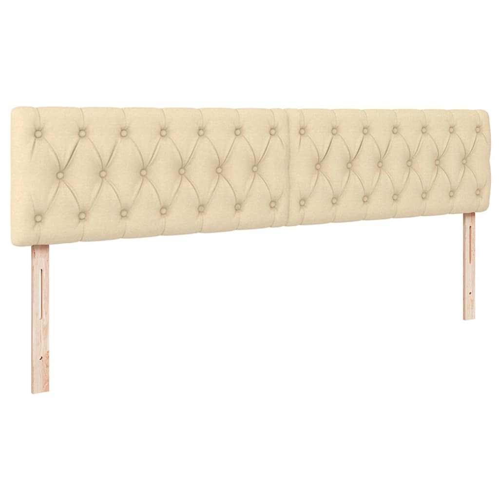 vidaXL Οθωμανικό κρεβάτι με στρώμα Cream 180x200cm ύφασμα