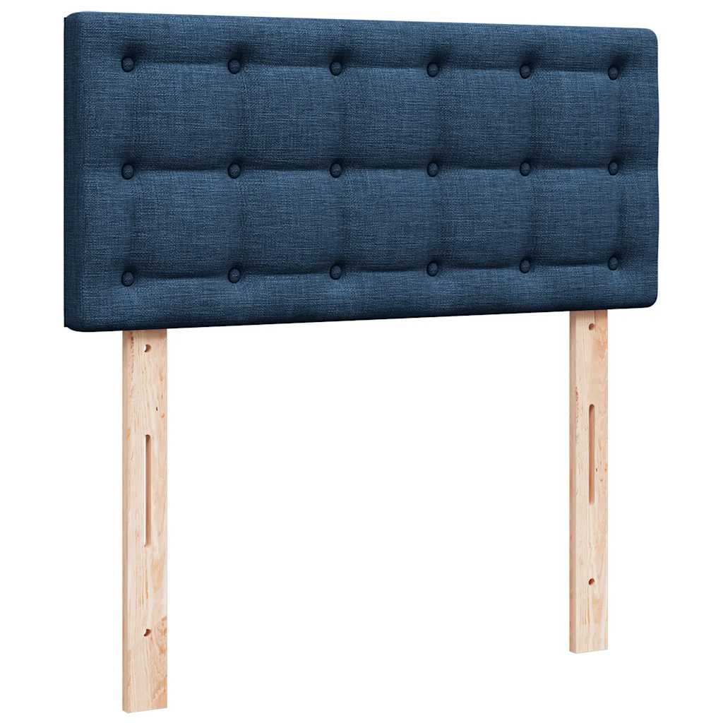 vidaXL Οθωμανικό κρεβάτι με στρώμα μπλε 90x200cm ύφασμα