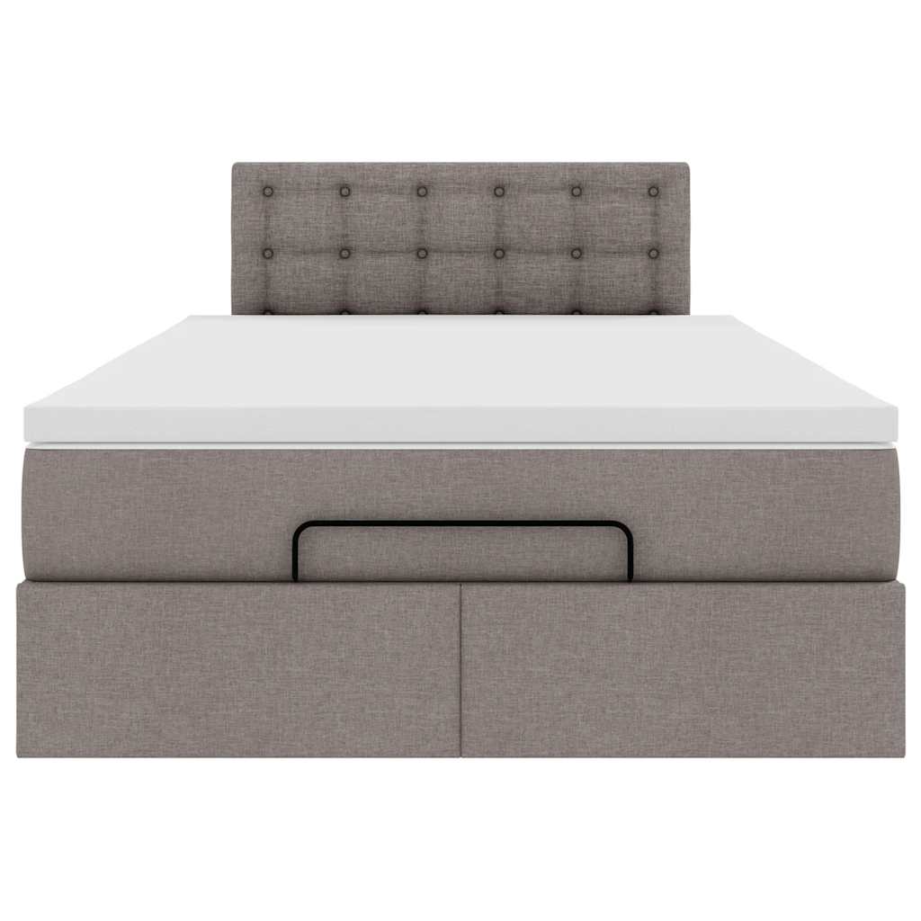 vidaXL Οθωμανικό κρεβάτι με στρώμα Taupe 120x190 cm Ύφασμα
