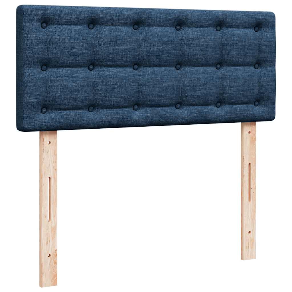 vidaXL Οθωμανικό κρεβάτι με στρώμα μπλε 120x190 cm ύφασμα