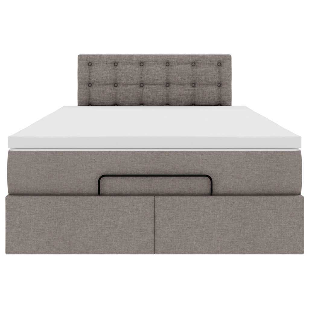 vidaXL Οθωμανικό κρεβάτι με στρώμα Taupe 120x200cm ύφασμα