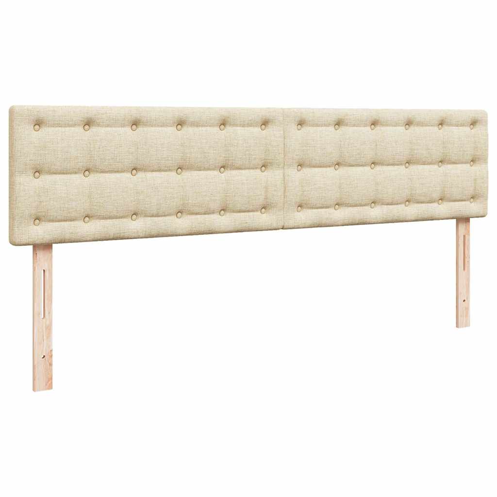 vidaXL Οθωμανικό Κρεβάτι με Στρώμα Κρέμα 160x200cm Ύφασμα