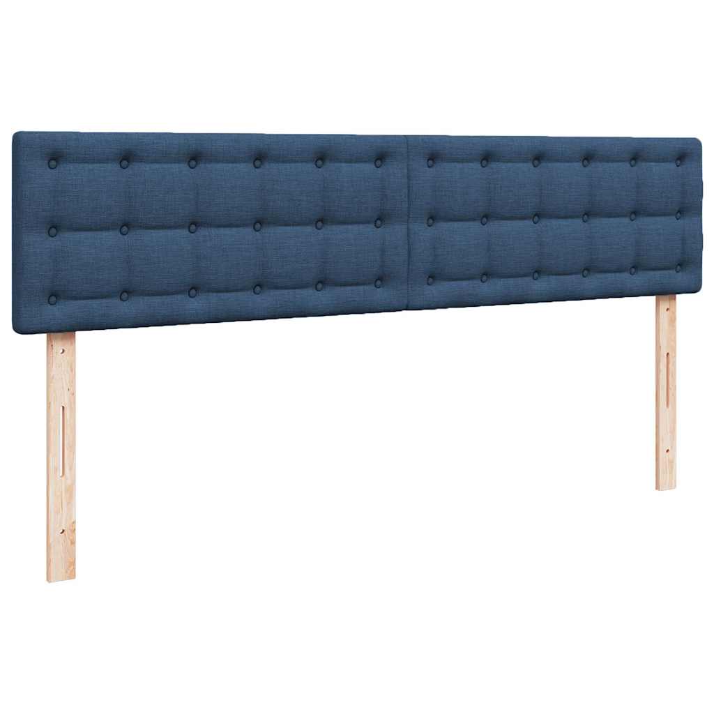 vidaXL Οθωμανικό κρεβάτι με στρώμα μπλε 180x200cm ύφασμα