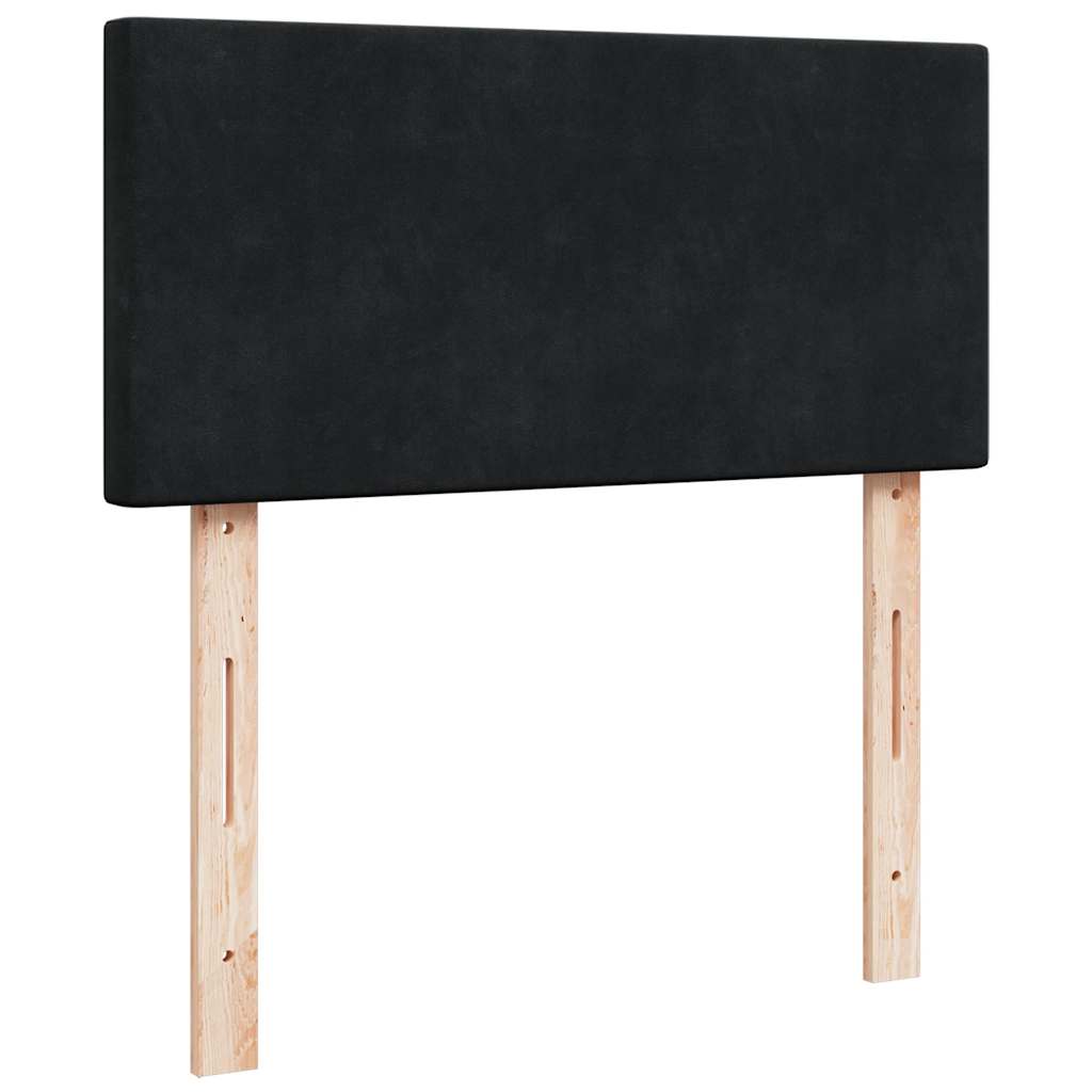 vidaXL Οθωμανικό κρεβάτι με στρώμα Μαύρο 90x200cm Velvet