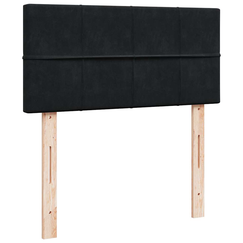 vidaXL Οθωμανικό κρεβάτι με στρώμα Μαύρο 90x200cm Velvet