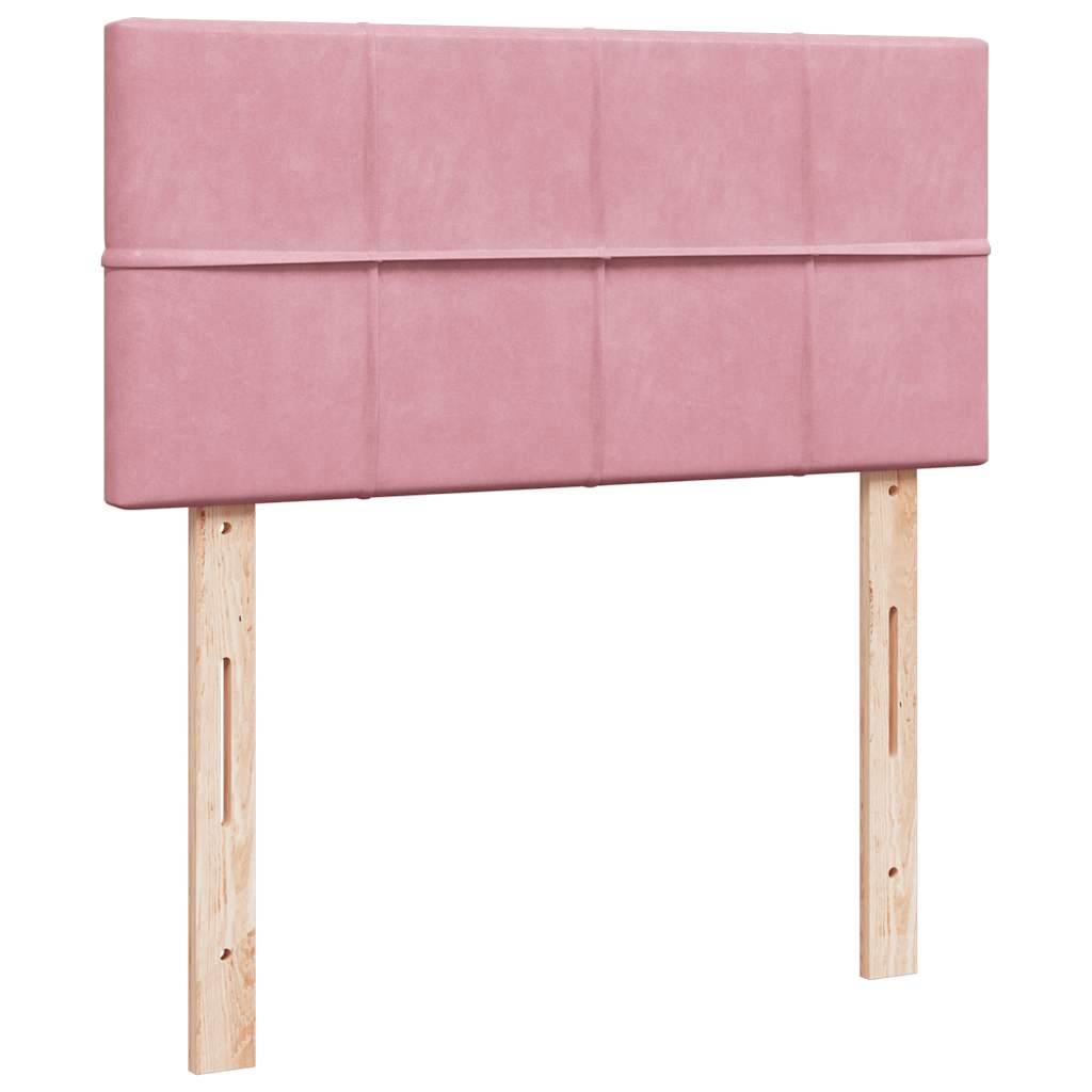 vidaXL Οθωμανικό κρεβάτι με στρώμα ροζ 90x200cm Velvet