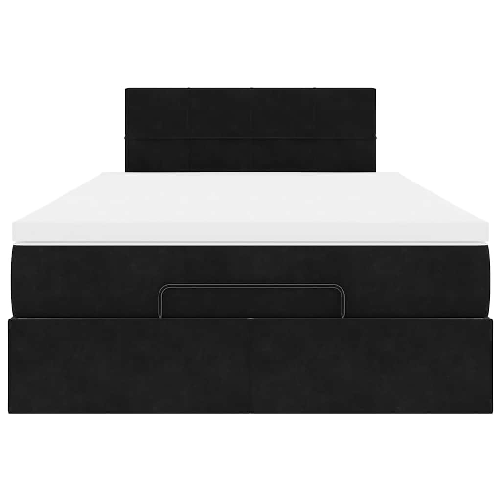 vidaXL Οθωμανικό κρεβάτι με στρώμα Μαύρο 120x200cm Velvet