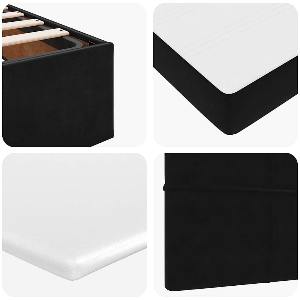 vidaXL Οθωμανικό κρεβάτι με στρώμα Μαύρο 140x190cm Βελούδο