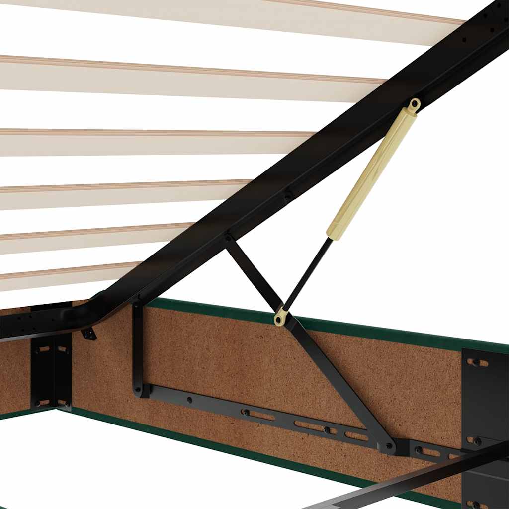 vidaXL Οθωμανικό κρεβάτι με στρώμα σκούρο πράσινο 100x200cm Velvet