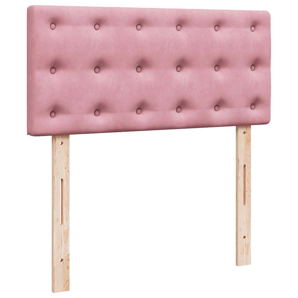 vidaXL Οθωμανικό κρεβάτι με στρώμα ροζ 100x200cm Velvet