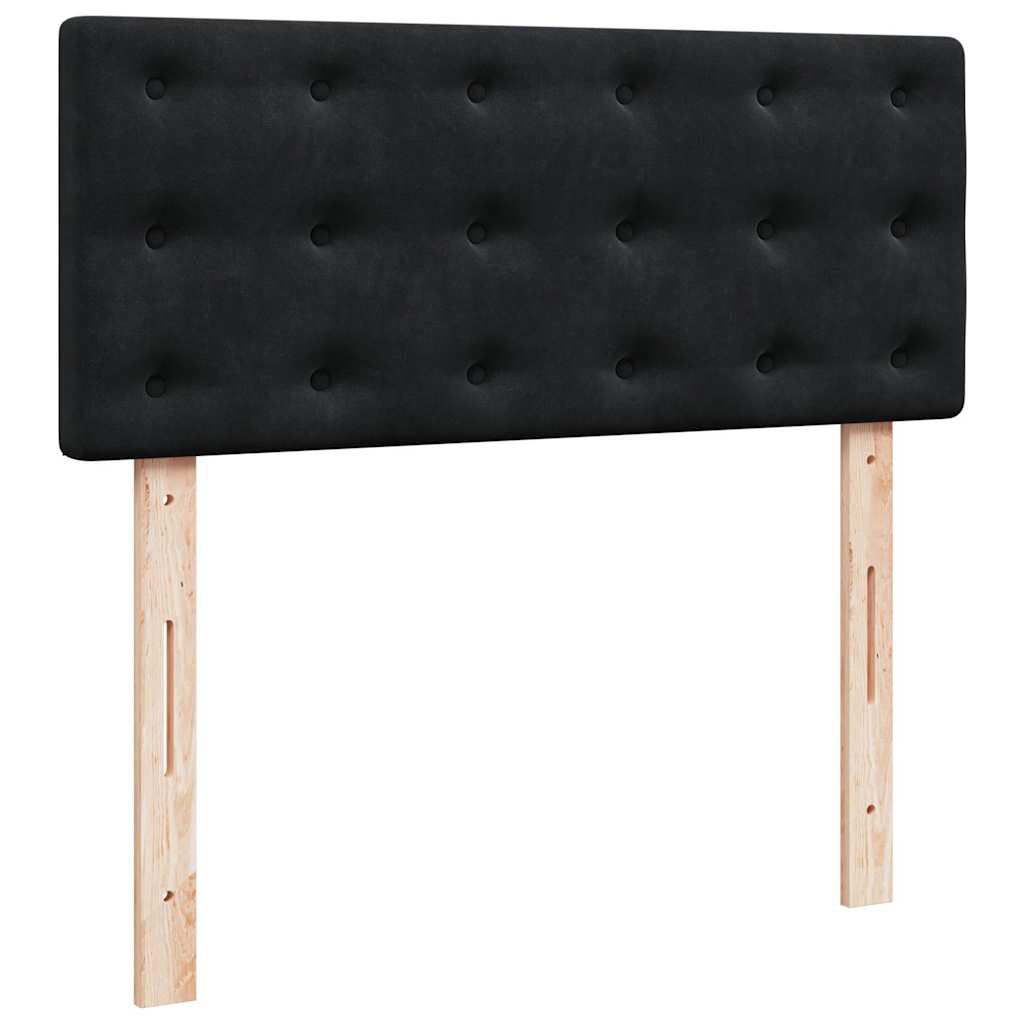 vidaXL Οθωμανικό κρεβάτι με στρώμα Μαύρο 120x190 cm Velvet