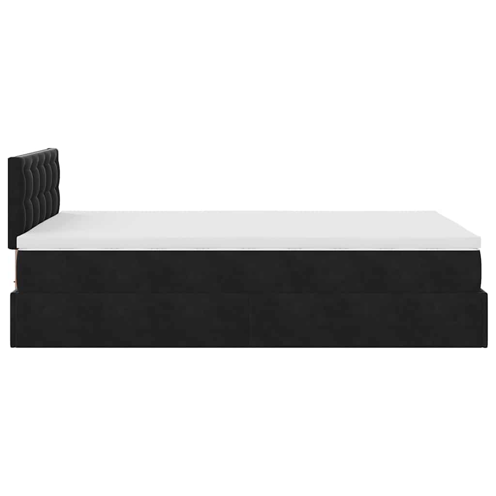 vidaXL Οθωμανικό κρεβάτι με στρώμα Μαύρο 120x200cm Velvet