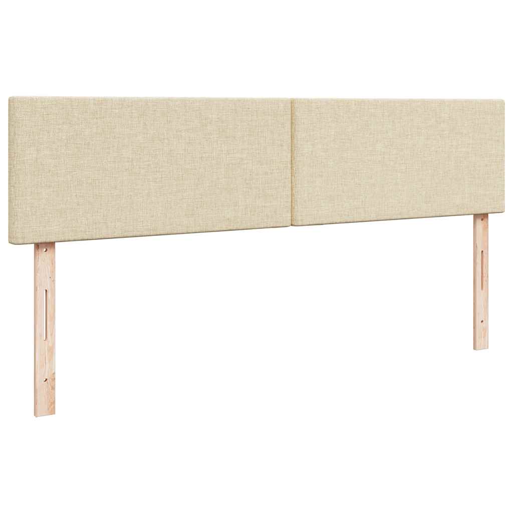 vidaXL Οθωμανικό Κρεβάτι με Στρώματα Κρέμα 200x200cm Ύφασμα