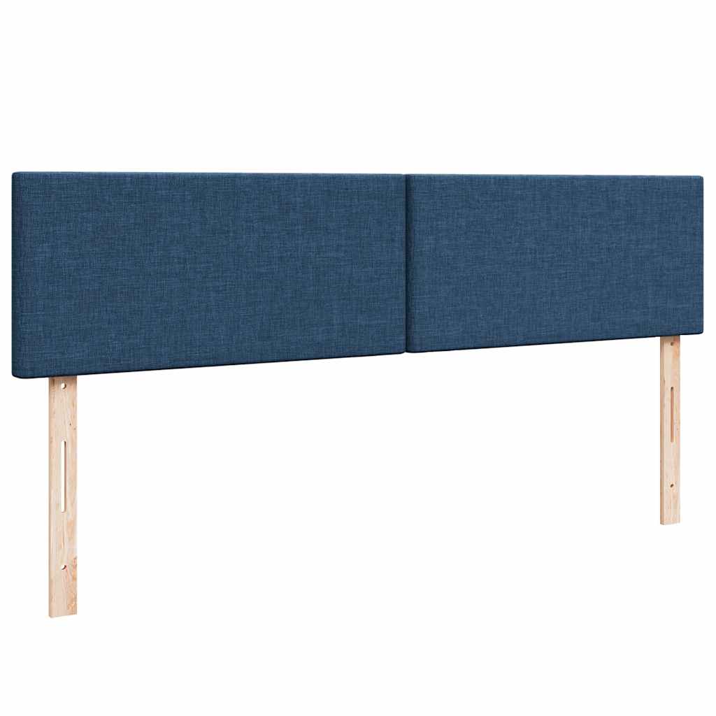 vidaXL Οθωμανικό κρεβάτι με στρώματα μπλε 200x200cm ύφασμα
