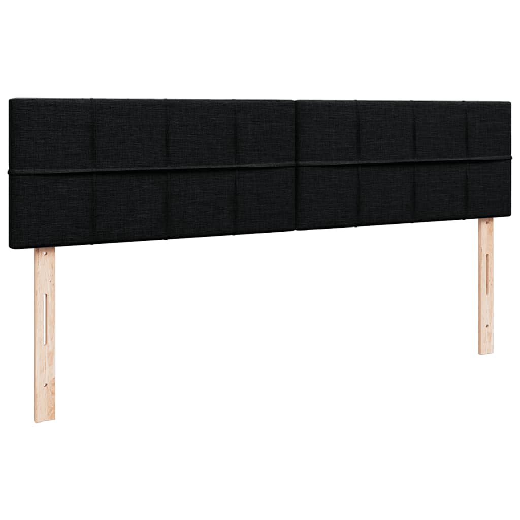 vidaXL Οθωμανικό Κρεβάτι με Στρώματα Μαύρο 200x200cm Ύφασμα