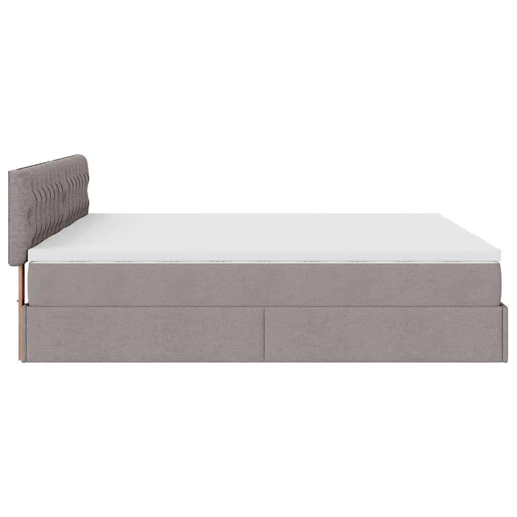 vidaXL Οθωμανικό κρεβάτι με στρώματα Taupe 160x200cm ύφασμα