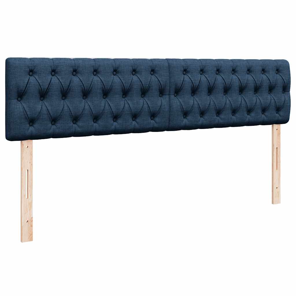 vidaXL Οθωμανικό κρεβάτι με στρώματα μπλε 200x200cm ύφασμα