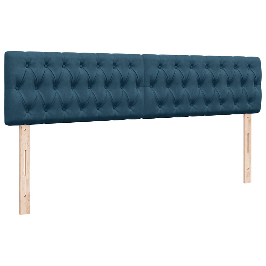 vidaXL Οθωμανικό κρεβάτι με στρώματα Σκούρο μπλε 160x200cm Velvet