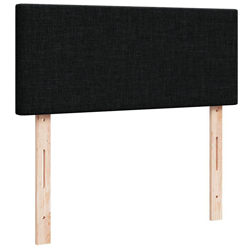 vidaXL Οθωμανικό κρεβάτι με στρώμα & LEDs Μαύρο 120x200 cm Ύφασμα