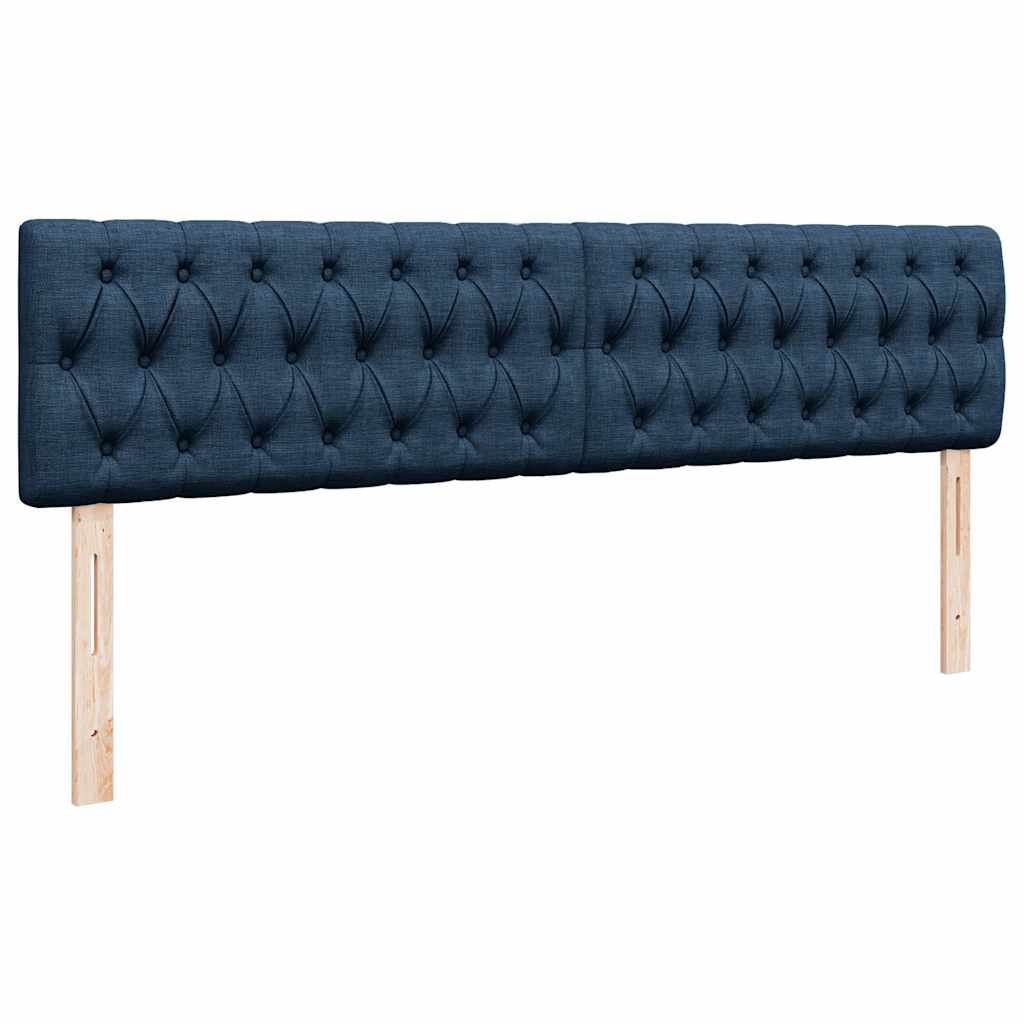 vidaXL Οθωμανικό κρεβάτι με στρώμα & LEDs Μπλε 180x200cm ύφασμα