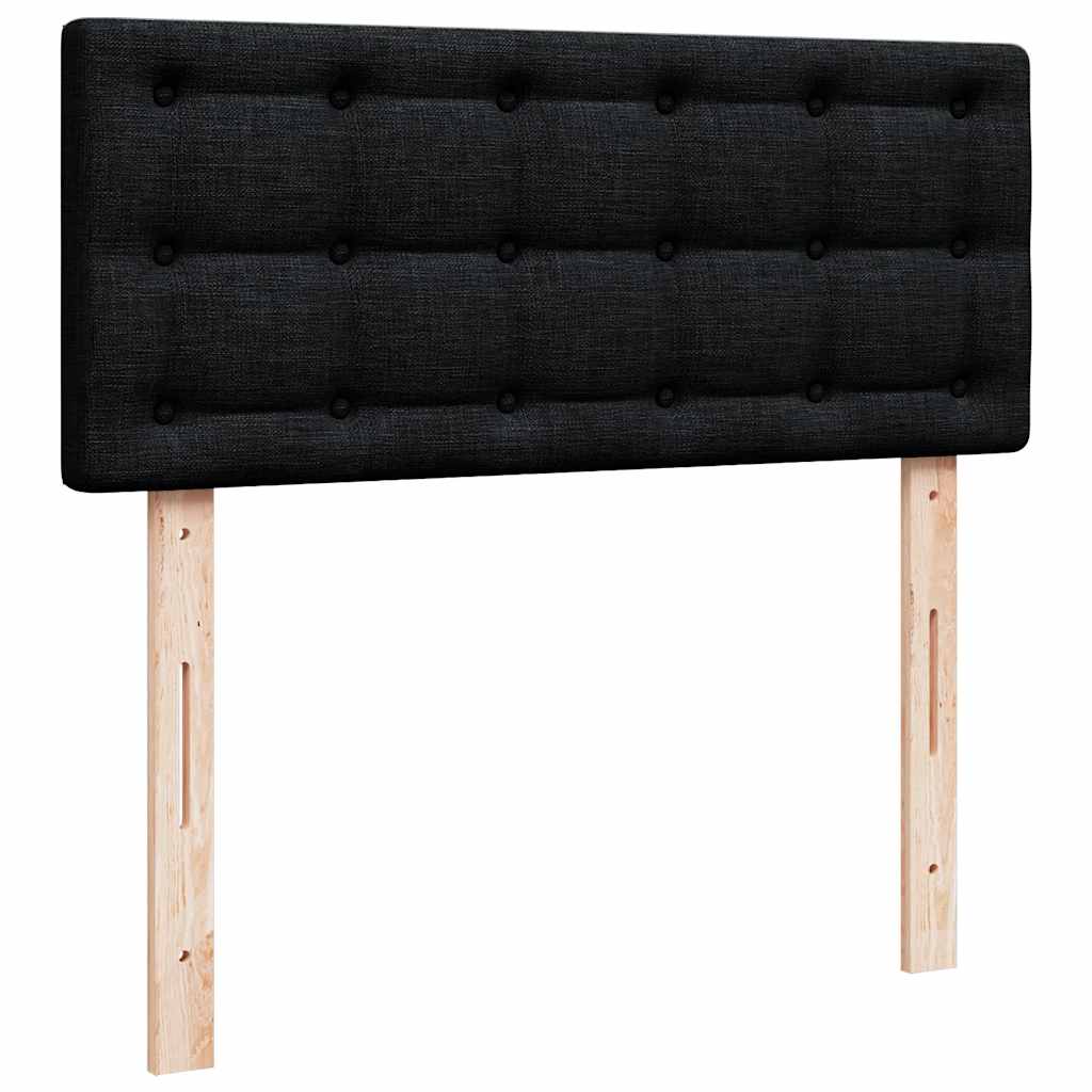 vidaXL Οθωμανικό κρεβάτι με στρώμα & LEDs Μαύρο 120x190 cm Ύφασμα